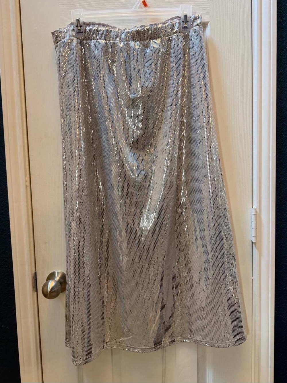 NWT SERRA Silver Sequin Midi Skirt